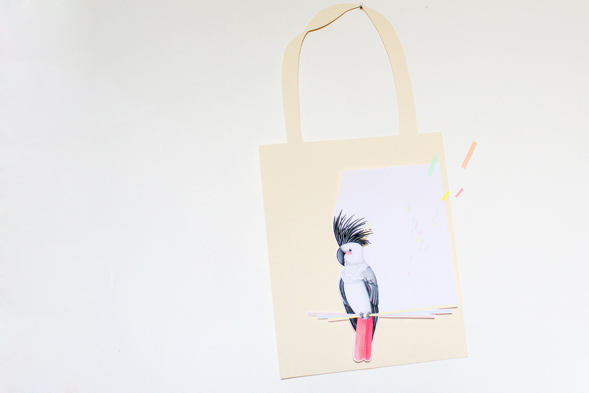 Tote bag, perroquet, illustration Miss-etc
